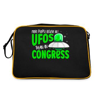 More People Believe In UFOS Than in Congress UFO - Retro Bag - black/gold - Back