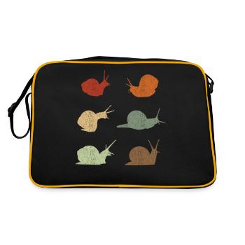 Snail Retro Vintage Snails - Retro Bag - black/gold - Back