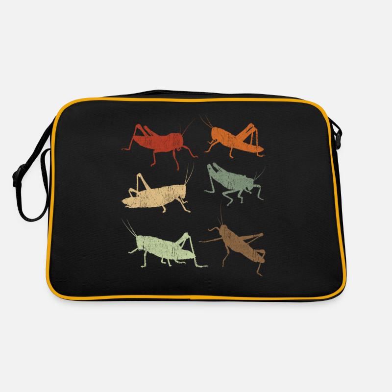 Grasshopper Retro Vintage Sauterelles - Sac Retro - noir/or