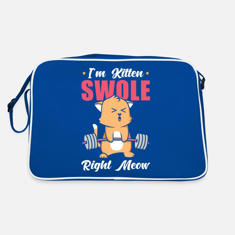Training Workout Katze I´m Kitten Swole Right Meow Retro Tasche