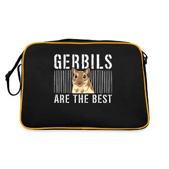 Les gerbilles sont le meilleur amateur de souris rongeur de rat de course - Sac Retro - noir/or - Dos