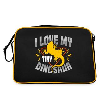 Gecko léopard J’aime mon petit amant de lézard dinosaure - Sac Retro - noir/or - Dos