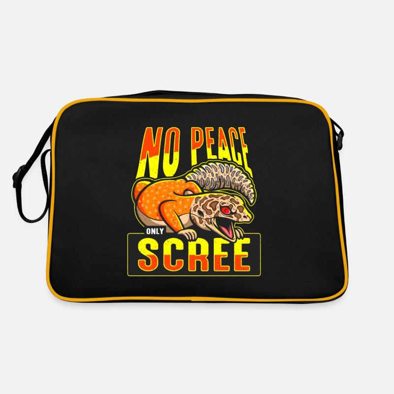 Leopard Gecko No Peace Only Scree Reptile Owner Retro Tasche