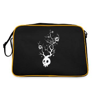Bone Skull Tree Horror Gothic Style - Retro Bag - black/gold - Back