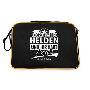 Jede Zeit hat Ihre Helden Ihr habt Axel - Retro Tasche - Schwarz/Gold - Hinten