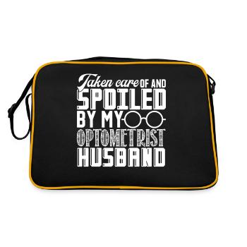 Optometrist Spoiled By Optometrist Husband - Retro Bag - black/gold - Back