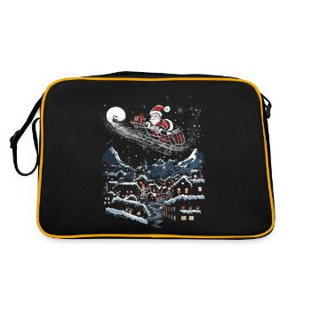 Modern art meets Christmas Santa Claus - Retro Bag - black/gold - Back