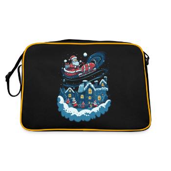 Modern art meets Christmas Santa Claus - Retro Bag - black/gold - Back