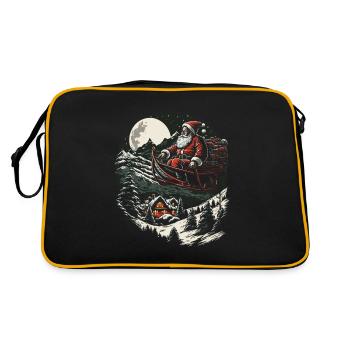 Fantasy meets festivity Santa with sleigh - Retro Bag - black/gold - Back