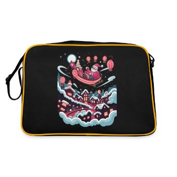 Modern art meets Christmas Santa Claus - Retro Bag - black/gold - Back