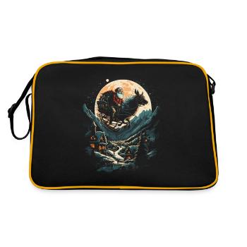 Fantasy meets festivity Santa with sleigh - Retro Bag - black/gold - Back
