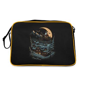 Fantasy meets festivity Santa with sleigh - Retro Bag - black/gold - Back