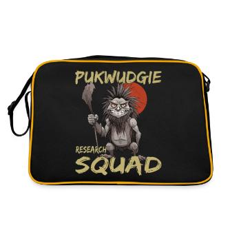 Pukwudgie Research Squad - Cryptid Pukwudgie - Retro Tasche - Schwarz/Gold - Hinten