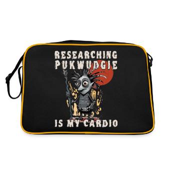 Nachforschungen Ist Mein Cardio - Cryptid Monster - Retro Tasche - Schwarz/Gold - Hinten