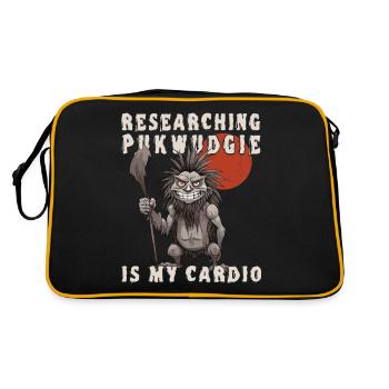 Nachforschungen Ist Mein Cardio - Cryptid Monster - Retro Tasche - Schwarz/Gold - Hinten