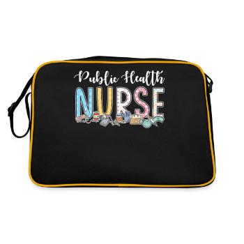 Krankenschwester Im Öffentlichen Gesundheitswesen - Retro Tasche - Schwarz/Gold - Hinten
