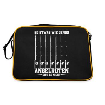 Angelrute Fischen Angler Angel - Retro Tasche - Schwarz/Gold - Hinten