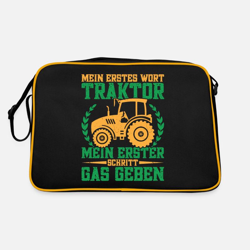 Traktor fahren Hühnerbauer Traktorfahrer Retro Tasche