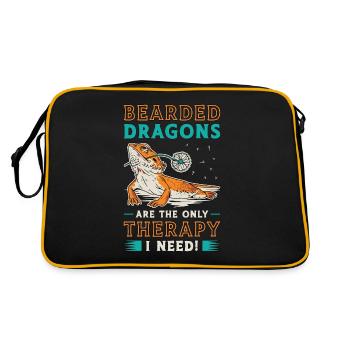 Les dragons barbus sont la seule thérapie dont j’ai besoin Lézard - Sac Retro - noir/or - Dos