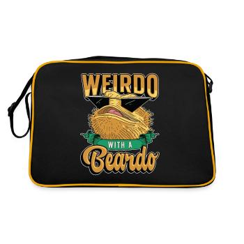 Bearded Dragon Weirdo With A Beardo Lizard Lover - Retro Bag - black/gold - Back