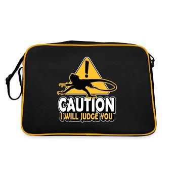 Dragon barbu Attention Je vous jugerai reptiles - Sac Retro - noir/or - Dos