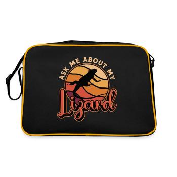 Dragon barbu Posez-moi des questions sur mes reptiles lézards - Sac Retro - noir/or - Dos