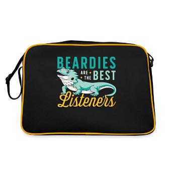 Bearded Dragon Beardies Are The Best Dragon Head - Retro Bag - black/gold - Back