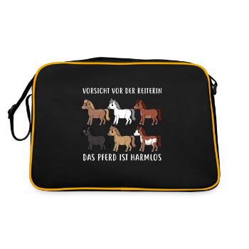 Attention au cavalier, le cheval est inoffensif - Sac Retro - noir/or - Dos