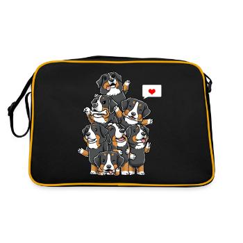 Bouvier Bernois Chien de Bouvier Bernois - Sac Retro - noir/or - Dos