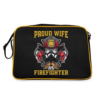 Le pompier en chef est fière épouse d’un service d’incendie - Sac Retro - noir/or - Dos