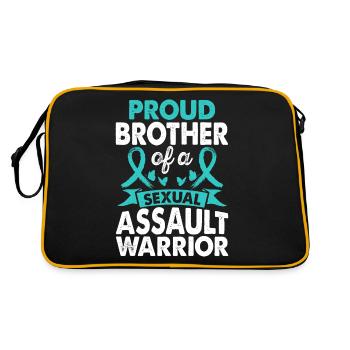 Brother of Sexual Assault Warrior Awareness - Retro Bag - black/gold - Back