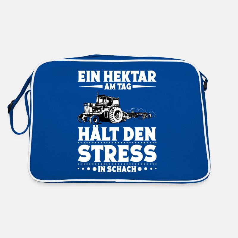 Hektar Landwirt Hühnerbauer Traktorfahrer Retro Tasche