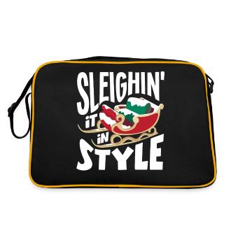 Sleighin' it in style DJ Xmas Hip Hop Rapper - Retro Bag - black/gold - Back