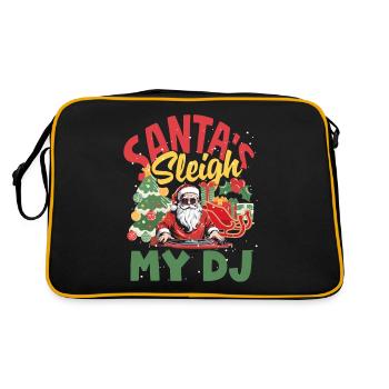 Santa's sleigh, my DJ Xmas Hip Hop Rapper - Retro Bag - black/gold - Back