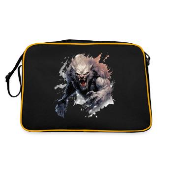 Cooles Halloween -Kostüm - Gruseliges Werwolf - Retro Tasche - Schwarz/Gold - Hinten