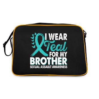 Wear teal for the Brother Sexual Assault - Retro Bag - black/gold - Back