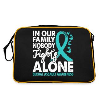 No one fights alone awareness of sexual - Retro Bag - black/gold - Back