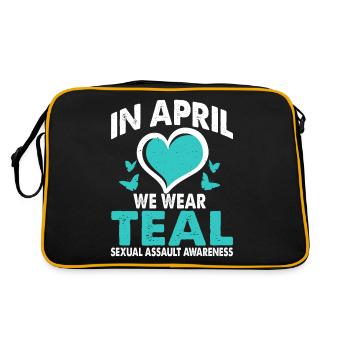 En avril, nous apportons un soutien bleu-vert pour - Sac Retro - noir/or - Dos