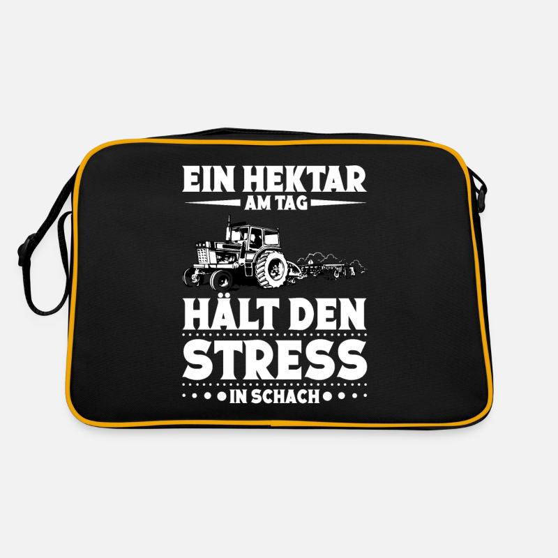 Hektar Landwirt Hühnerbauer Traktorfahrer Retro Tasche