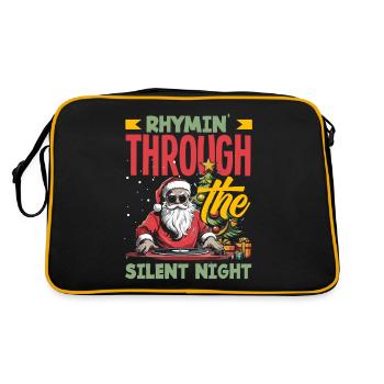 Rhymin' through the silent night DJ Xmas Hip Hop - Retro Bag - black/gold - Back