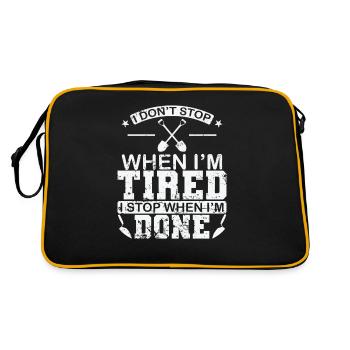 I don't stop when I'm tired bricklayer craftsman - Retro Bag - black/gold - Back