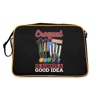 Le croquet est toujours une bonne idée Aime le jeu en plein air - Sac Retro - noir/or - Dos