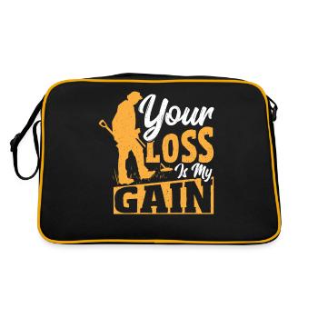 Ihr Verlust ist mein Gewinn Metalldetektor - Retro Tasche - Schwarz/Gold - Hinten