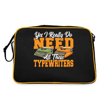 Typewriter Author Yes I Really Do Need All These - Retro Bag - black/gold - Back