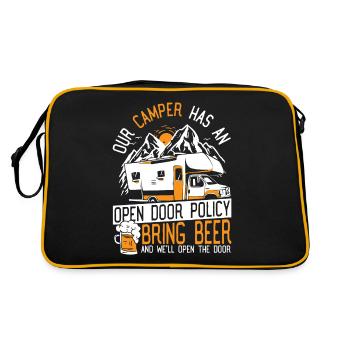 Our Camper Has An Open Door Policy RV Camping - Retro Bag - black/gold - Back