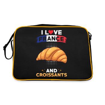 Croissant France Cuisine française - Sac Retro - noir/or - Dos