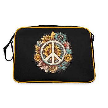 Costume Hippie Peace Sign - Retro Bag - black/gold - Back