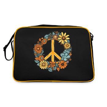 Costume Hippie Peace Sign - Retro Bag - black/gold - Back