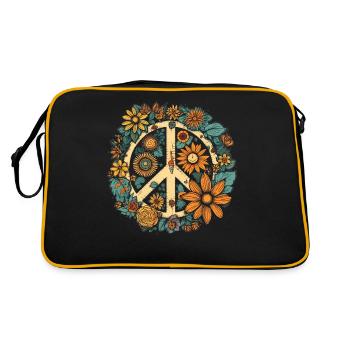 Costume Hippie Peace Sign - Retro Bag - black/gold - Back