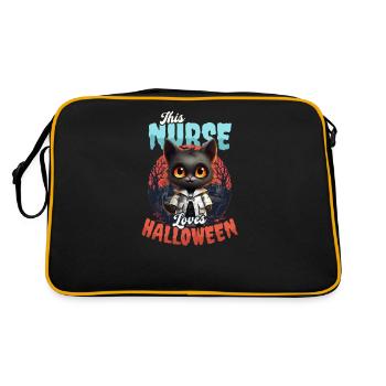 Halloween-Krankenschwester Diese Krankenschwester liebt Halloween - Retro Tasche - Schwarz/Gold - Hinten